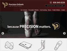 Tablet Screenshot of precisionorthotic.com